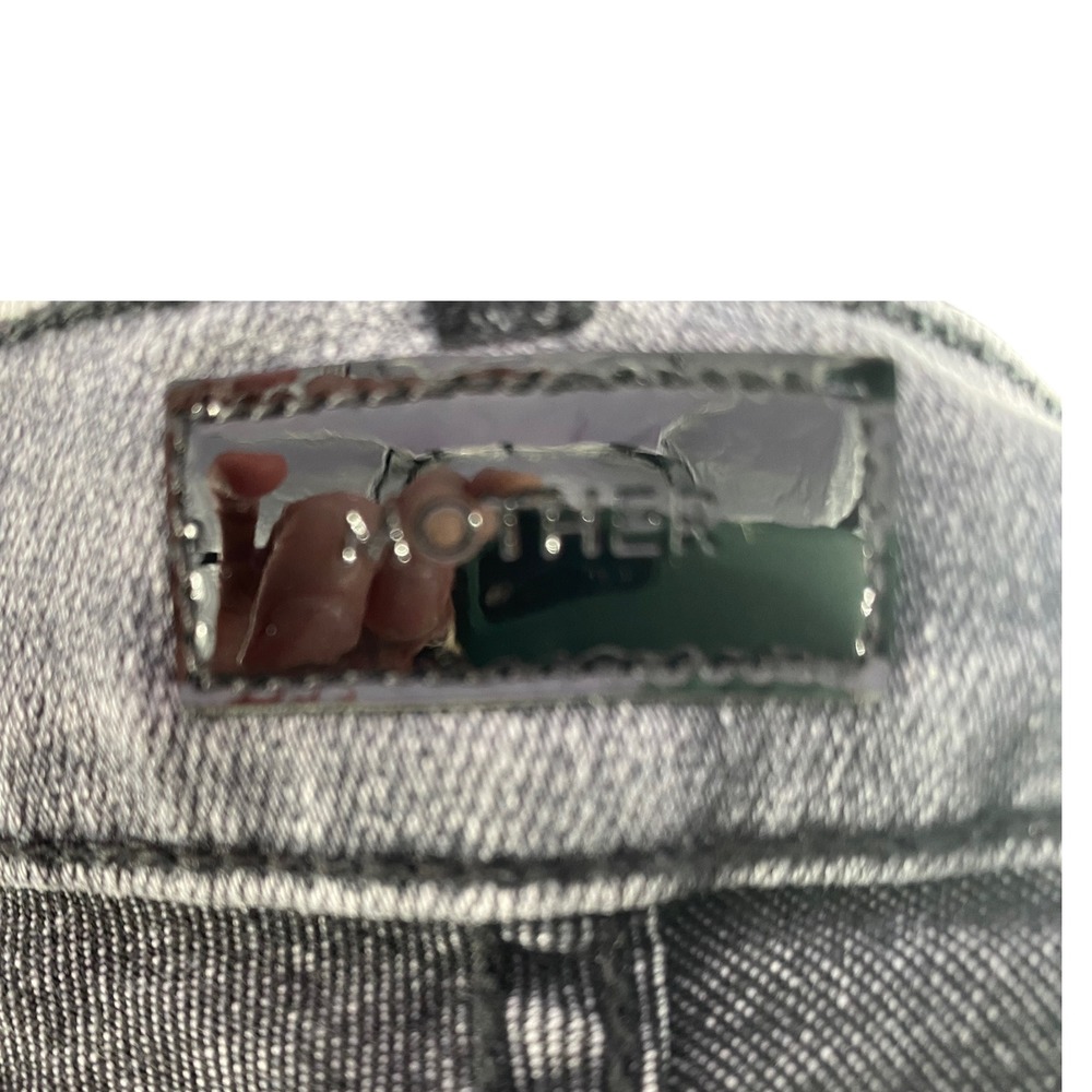 Mother The Pixie Dazzler Ankle Fray Digging Up‎ Dirt Grey High Rise Jeans 25 - Picture 5 of 14